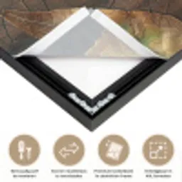 Bladeren - Bruin - Herfst - Natuur Textielframe zwart klein -USP_closeupNL