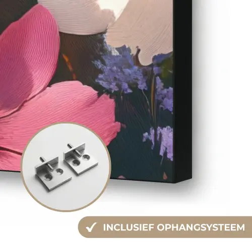 Bloemen - Kleurrijk - Bloei Textielframe zwart klein -USP_ophangsysteemNL