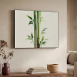 Bamboestengels - Sierlijk - Groen Textielframe - compleet frame klein -sfeer3