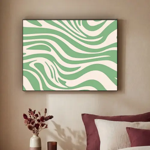 Zebrapatroon - Groen - Retro Textielframe zwart klein -sfeer1