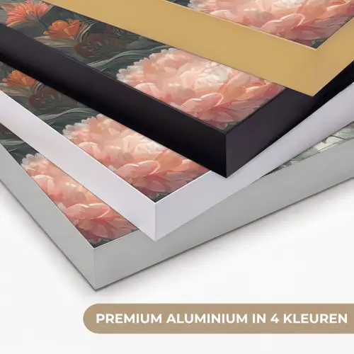 Tijger - Wilde dieren - Bloemen - Jungle Textielframe zwart klein -USP_kleurenNL
