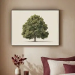 Eikenboom - Groen - Lichte achtergrond Textielframe - compleet frame klein -sfeer1