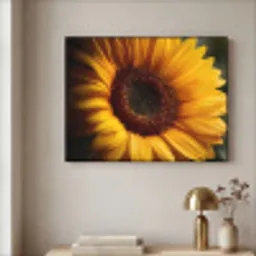 Geel - Zonnebloem - Zomers Textielframe zwart klein -sfeer2