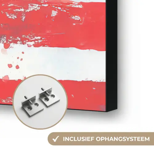 Anker - Verfspatten - Rood - Blauw Textielframe zwart klein -USP_ophangsysteemNL