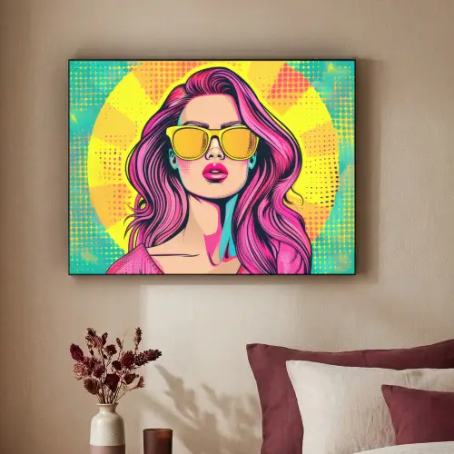 Zonnebril - Vrouw - Zonnig - Geel Textielframe - compleet frame klein -sfeer1