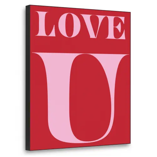 Rood - Love - Valentijn - Roze Textielframe zwart klein -3d