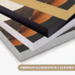 Zon - Heuvels - Boom - Abstract Textielframe zwart klein -USP_kleurenNL