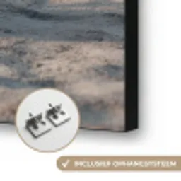 Scheepsstuur - Hout - Bruin - Zand Textielframe zwart klein -USP_ophangsysteemNL