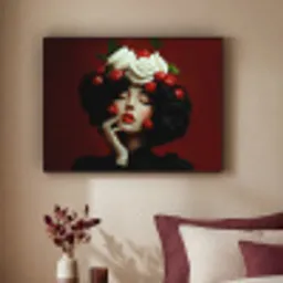 Vrouw - Kersen - Slagroom Textielframe - compleet frame klein -sfeer1