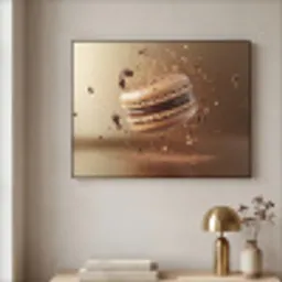 Chocolade - Macarons - Eten - Snoep Textielframe zwart klein -sfeer2