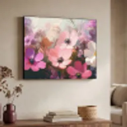 Bloemen - Kleurrijk - Bloei Textielframe zwart klein -sfeer3