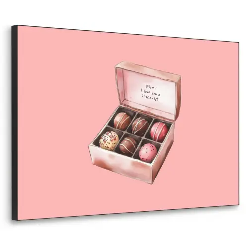 Doosje - Bonbons - Liefdevolle - Tekst Textielframe zwart klein -3d
