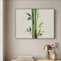 Bamboestengels - Sierlijk - Groen Textielframe - compleet frame klein -sfeer2