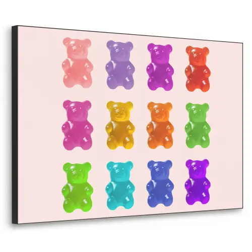 Beer - Kleurrijk - Snoep Textielframe - compleet frame klein -3d