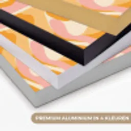 Abstract - Golvend - Oranje Textielframe zwart klein -USP_kleurenNL