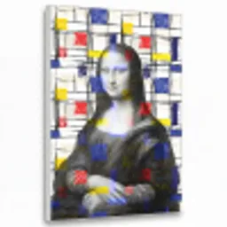 Mona Lisa - Mondriaan - Oude Meesters Textielframe wit middel -3d