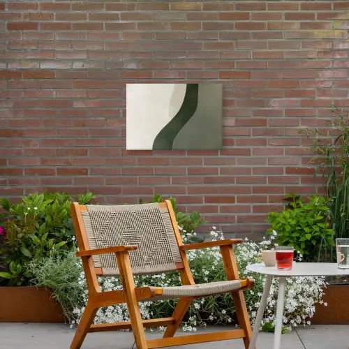 Japandi - Groen - Abstract - Modern Tuinposter op houten frame 2 cm dik klein -sfeer3