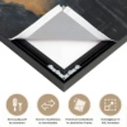 Berglandschap met Gouden Zonsondergang Textielframe zwart klein -USP_closeupNL