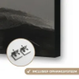 Cirkels - Schaduw - Abstract Textielframe zwart klein -USP_ophangsysteemNL