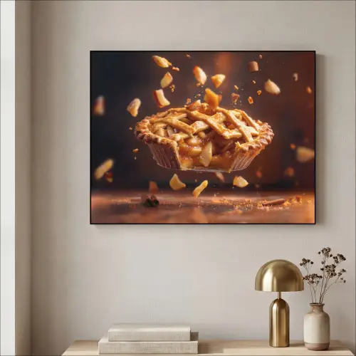 Appel - Taart - Warm - Eten Textielframe - compleet frame klein -sfeer2