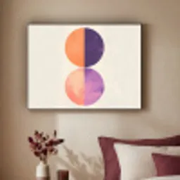 Abstract - Cirkels - Paars Textielframe - compleet frame klein -sfeer1