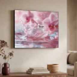 Abstract - Modern - Water - Orchidee Textielframe zwart klein -sfeer3