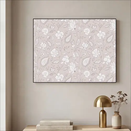 Bloemen - Getekend - Lavendel Textielframe - compleet frame klein 947 -sfeer2