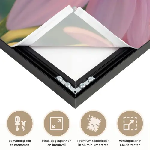 Bloemen - Paars - Bijen Textielframe zwart klein -USP_feed_closeupNL