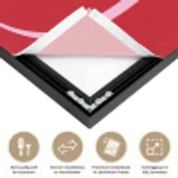 Rood - Love - Valentijn - Roze Textielframe zwart klein -USP_closeupNL
