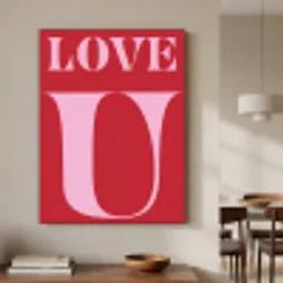 Rood - Love - Valentijn - Roze Textielframe - compleet frame klein -sfeer2