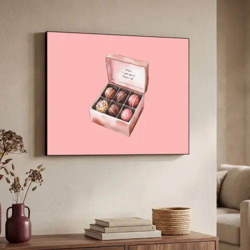 Doosje - Bonbons - Liefdevolle - Tekst Textielframe zwart klein -sfeer3