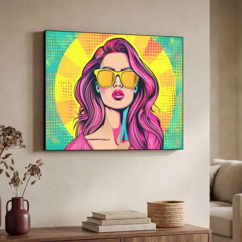Zonnebril - Vrouw - Zonnig - Geel Textielframe zwart klein -sfeer3
