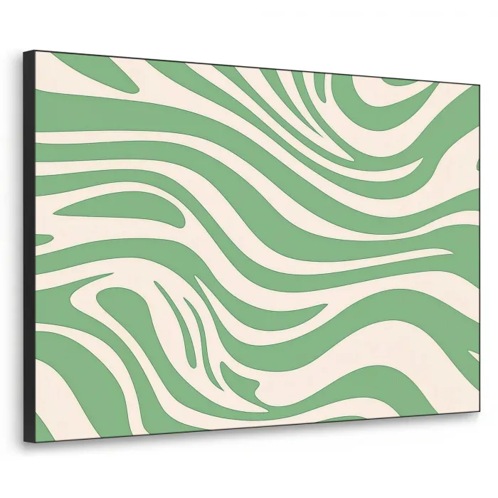 Zebrapatroon - Groen - Retro Textielframe - compleet frame klein -3d