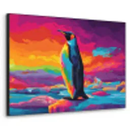 Ijsschots - Pinguïn - Abstract - Lucht Textielframe zwart klein -3d