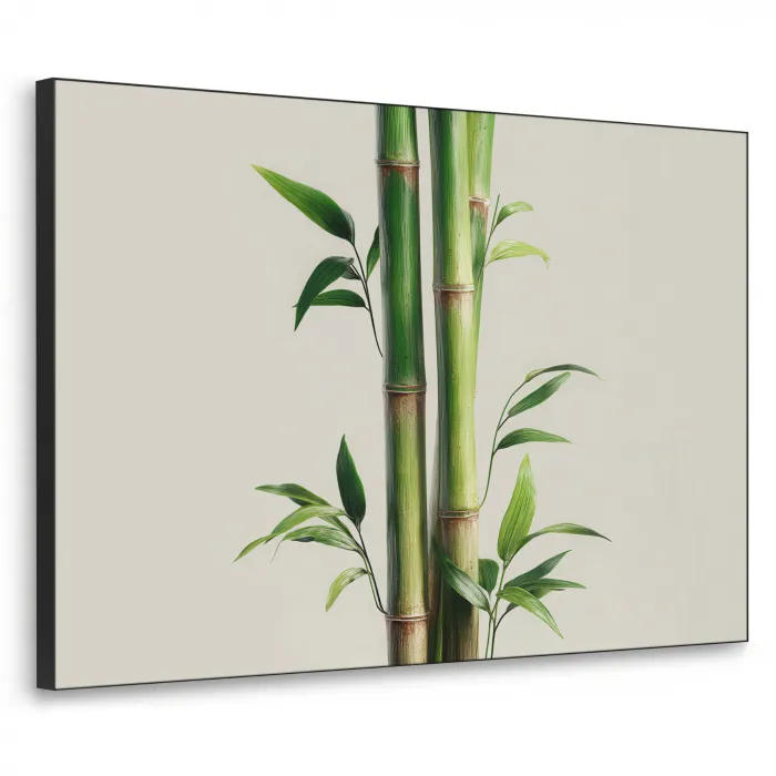 Bamboestengels - Sierlijk - Groen Textielframe - compleet frame klein -3d