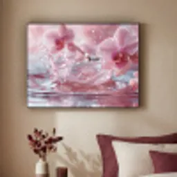 Abstract - Modern - Water - Orchidee Textielframe - compleet frame klein -sfeer1