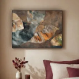 Bladeren - Bruin - Herfst - Natuur Textielframe zwart klein -sfeer1