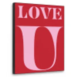 Rood - Love - Valentijn - Roze Textielframe zwart klein -3d