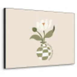Bloem - Wit - Vaas - Quote Textielframe - compleet frame klein -3d