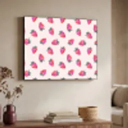 Aardbeien - Rood - Roze - Patroon Textielframe zwart klein 947 -sfeer3