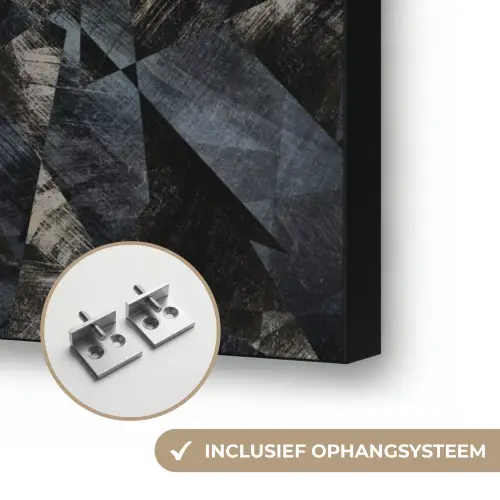 Driehoeken - Abstract - Donker Textielframe zwart klein 947 -USP_ophangsysteemNL