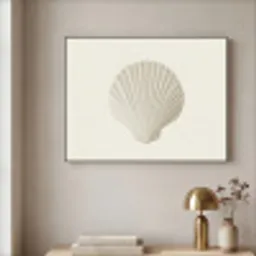 Schelp - Minimalistisch - Wit Textielframe zwart klein -sfeer2