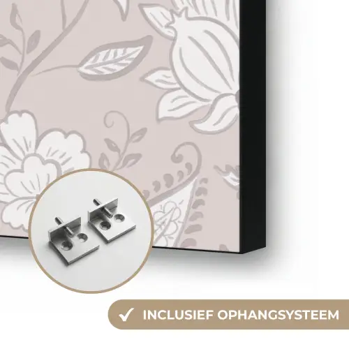Bloemen - Getekend - Lavendel Textielframe zwart klein 947 -USP_ophangsysteemNL