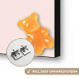 Kleur - Snoep - Roze Textielframe zwart klein -USP_ophangsysteemNL