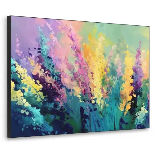 Dromerige - Langgerekte bloemen Textielframe zwart klein -3d