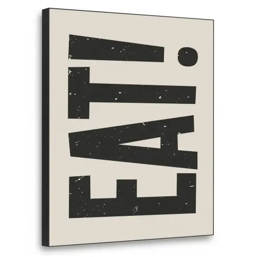 Eten - zwart - Japandi - Wit Textielframe zwart klein -3d