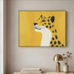 Cheetah - Illustratie - Geel Textielframe zwart klein -sfeer2