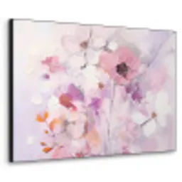Bloemen - Lila - Watercolor - Kunst Textielframe - compleet frame klein -3d