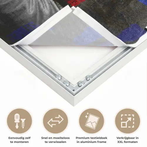 Mona Lisa - Mondriaan - Oude Meesters Textielframe wit middel -USP_closeupNL