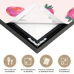 Aardbeien - Rood - Roze - Patroon Textielframe zwart klein 947 -USP_feed_closeupNL